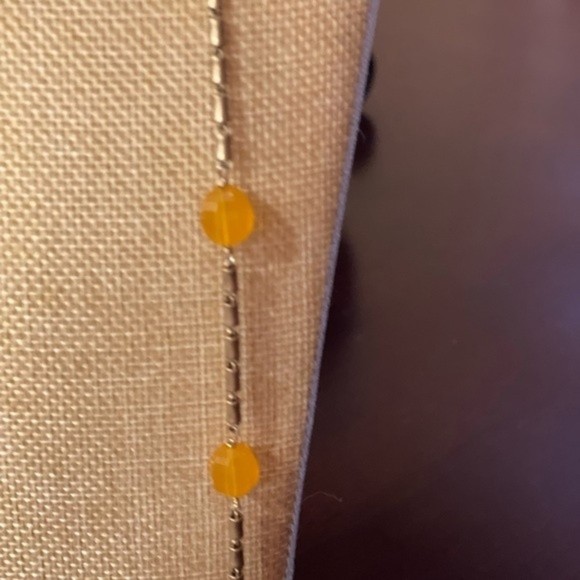 VTG J. Crew Long Bead Necklace Gold Tone Yellow Beads # 239 - Picture 3 of 8